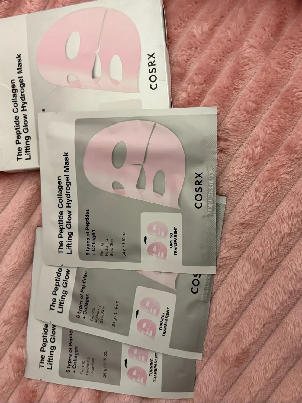 COSRX Peptide Collagen Lifting Glow Hydrogel Mask - Pink
